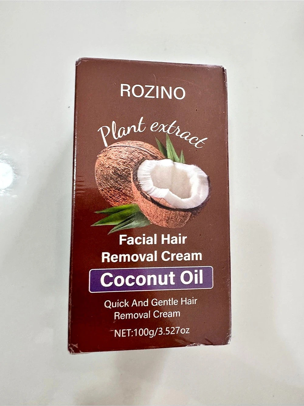 ROZINO Facial Hair Removal Cream Coconut Oil Coconut Oil Hair Removal Cream NWT